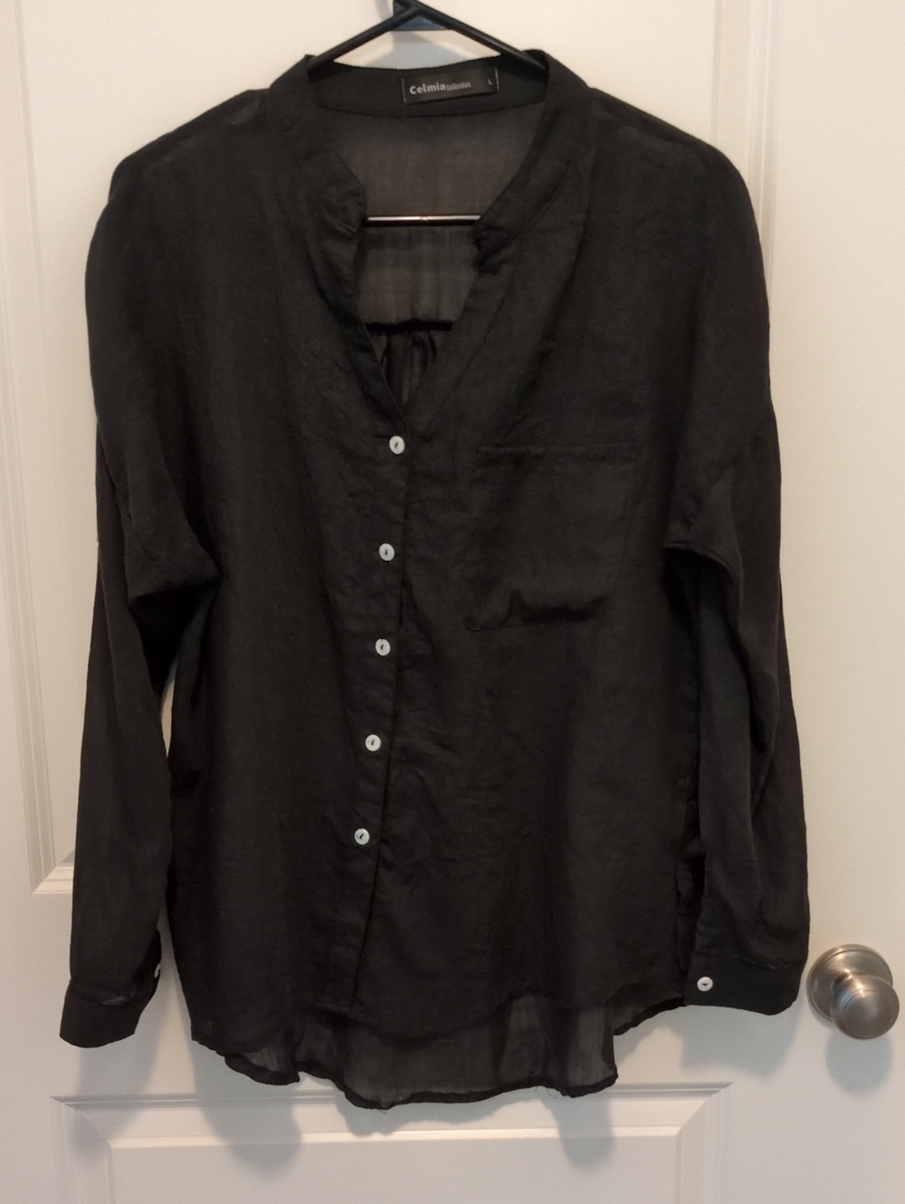 Black very lightweight  button down shirt Size Large